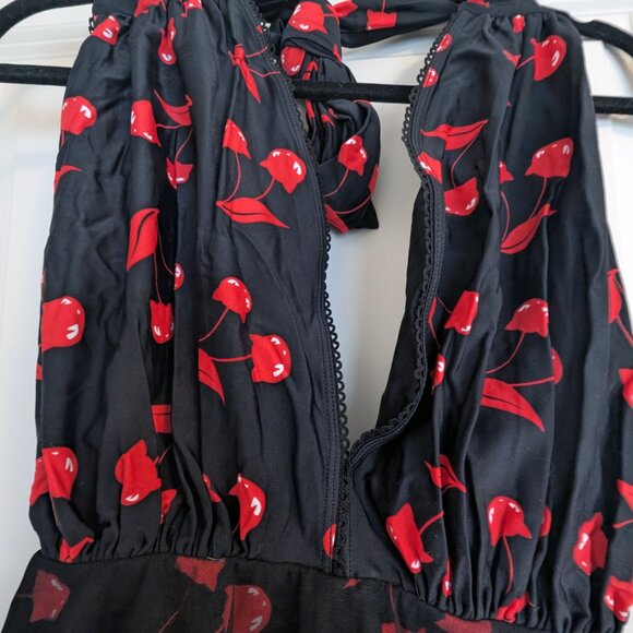 Emily The Strange x Unique Vintage Cherry Cats Skirted Wendy Swimsuit - Picture 4 of 10